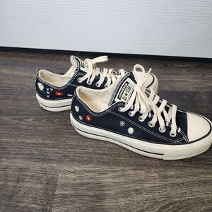 Converse Shoes Chuck Taylor All Star Lift OX Sneakers Logo Embroidered Flowers
